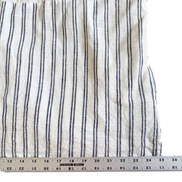 Pietsie Sayulita 100% Linen Top Womens M Striped White Boxy Lagenlook Beachy - Picture 9 of 11